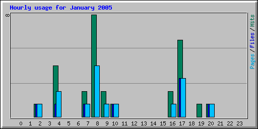 Hourly usage for January 2005